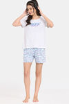 Rosaline Disco Daze Knit Cotton Shorts Set - Ancient Water — thumbnail 4